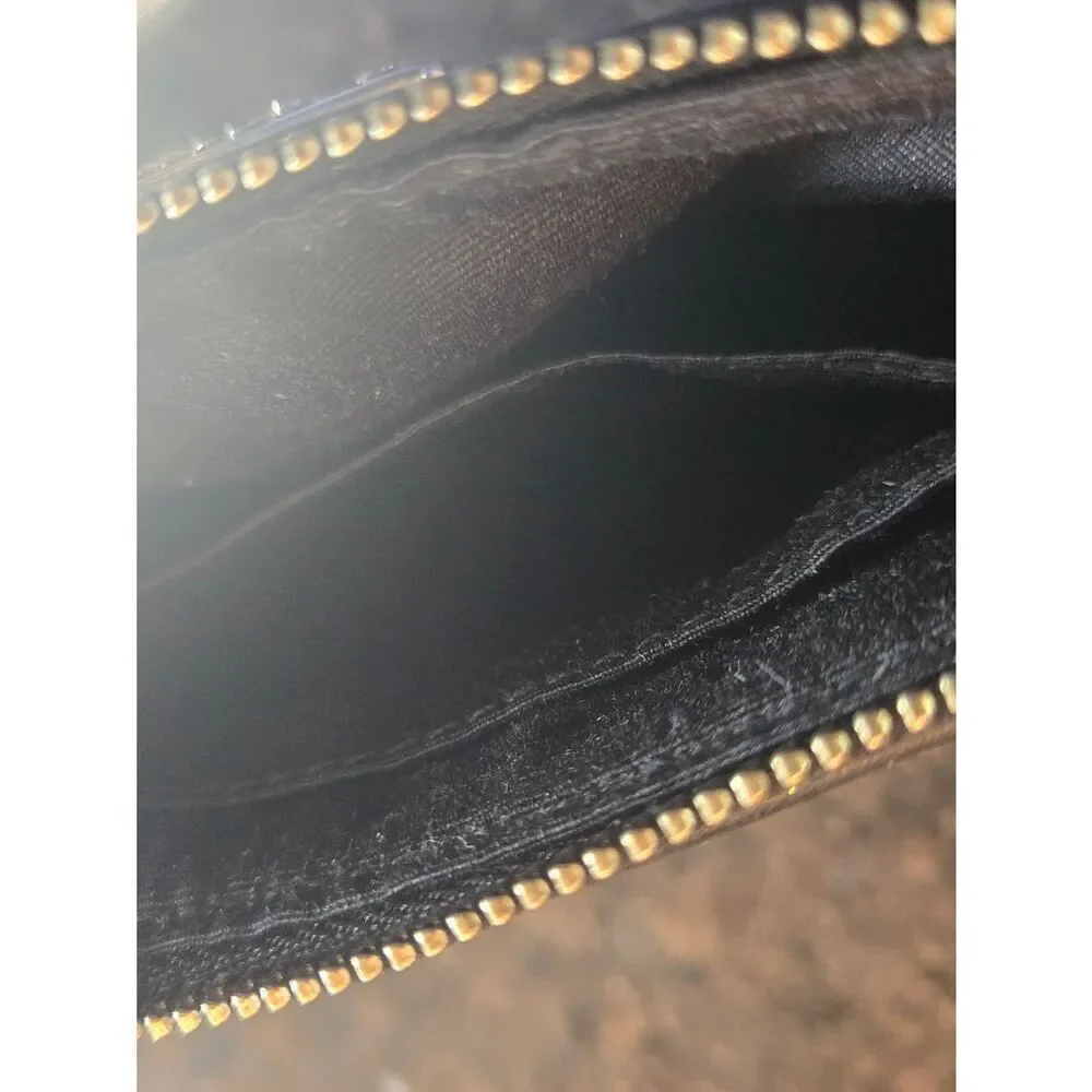 Coach Black Pattern Signature Leather Wristlet with Leather Strap NEW
